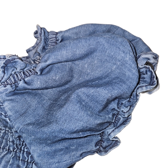 Blue Smocked Off-Shoulder Top - Picture 2 of 3